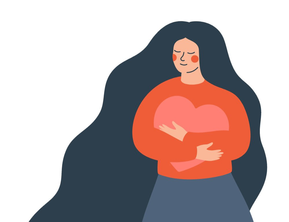 hugging heart illustration