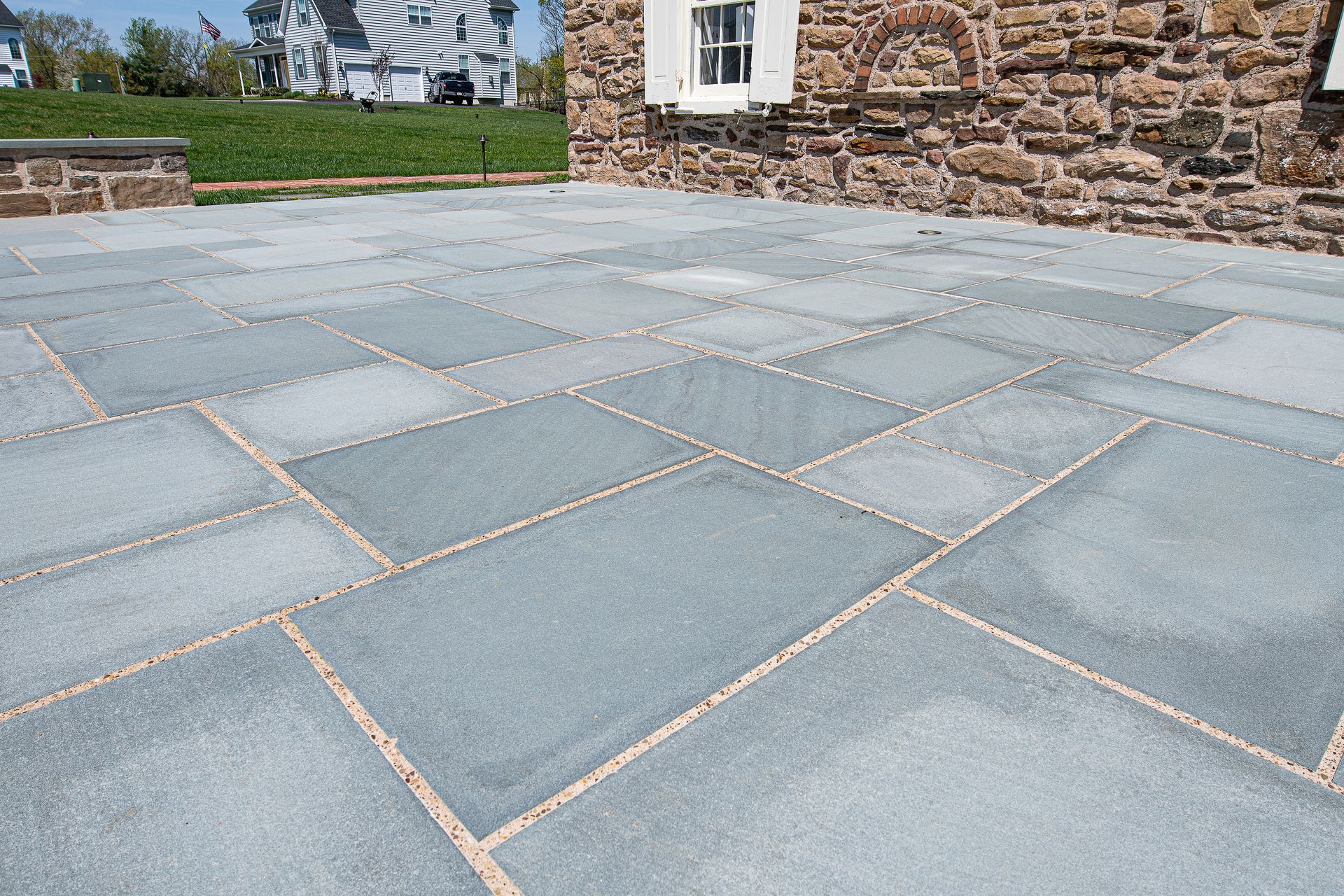 Bluestone Patio with Stone Masonry Sealer - Lansdale, PA - Disciple Masonry
