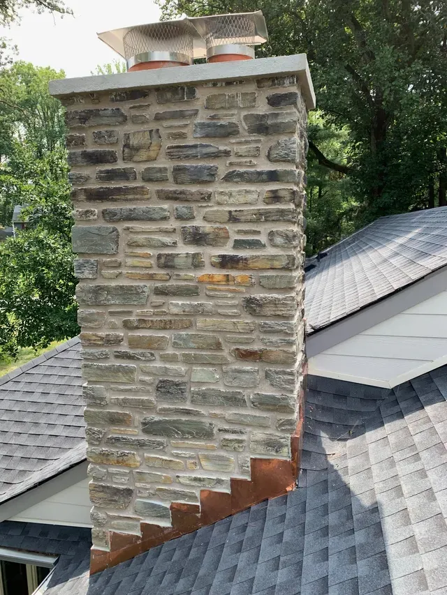 Restored Stone Chimney — Fort Washington, PA — Disciple Masonry
