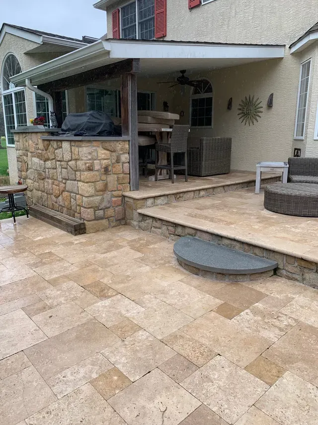 Exterior Masonry Flagstone Patio — Dresher, PA — Disciple Masonry