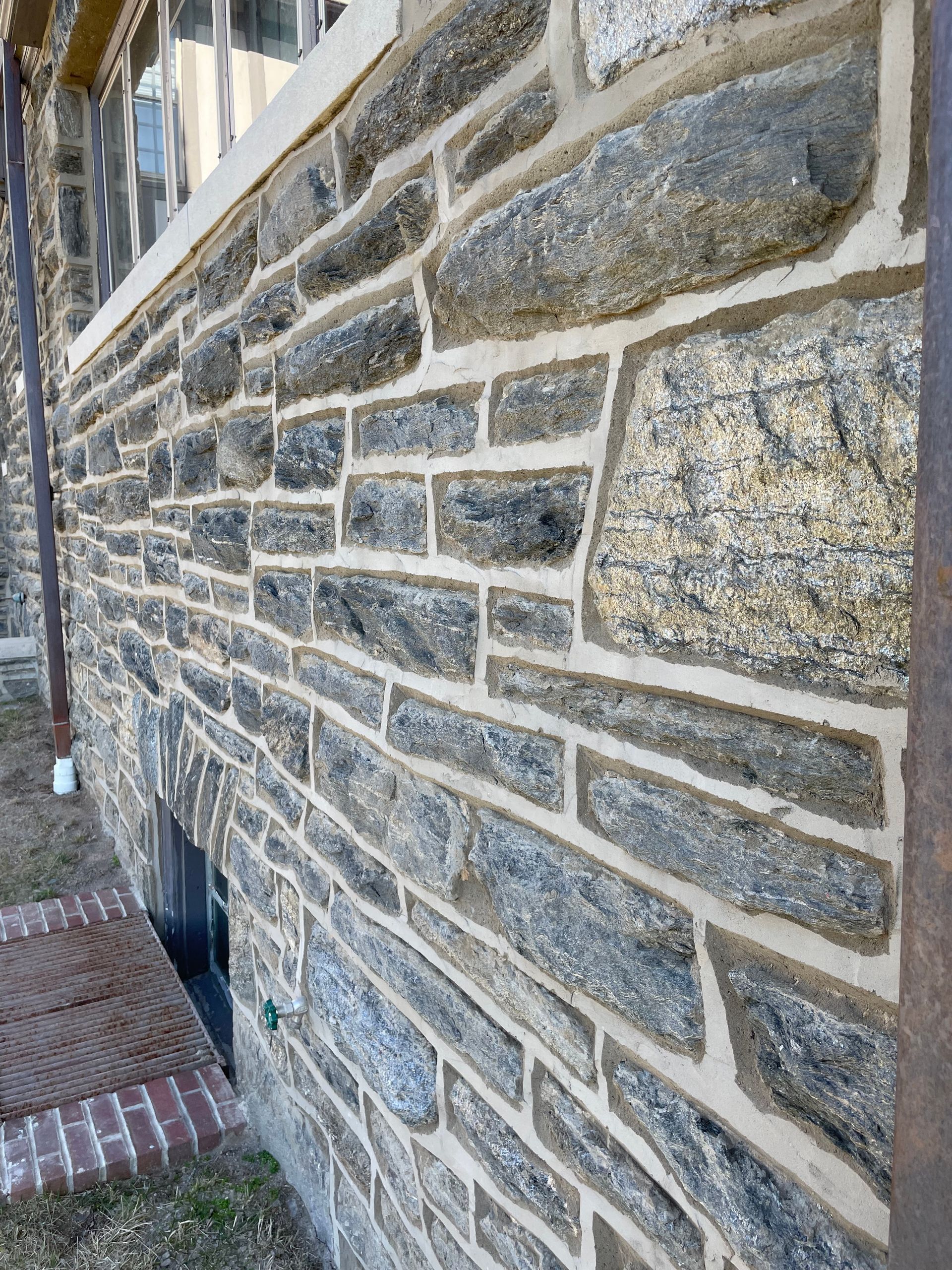 Stone Pointing up close on old house - Bucks County - Disciple Masonry