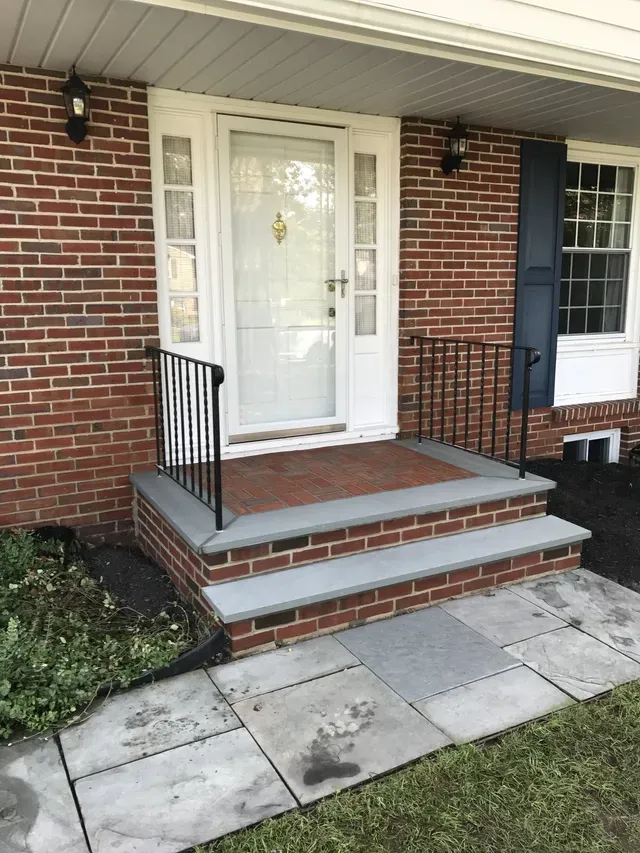 Brick and Bluestone Door Steps and Landing — Montgomeryville, PA — Disciple Masonry