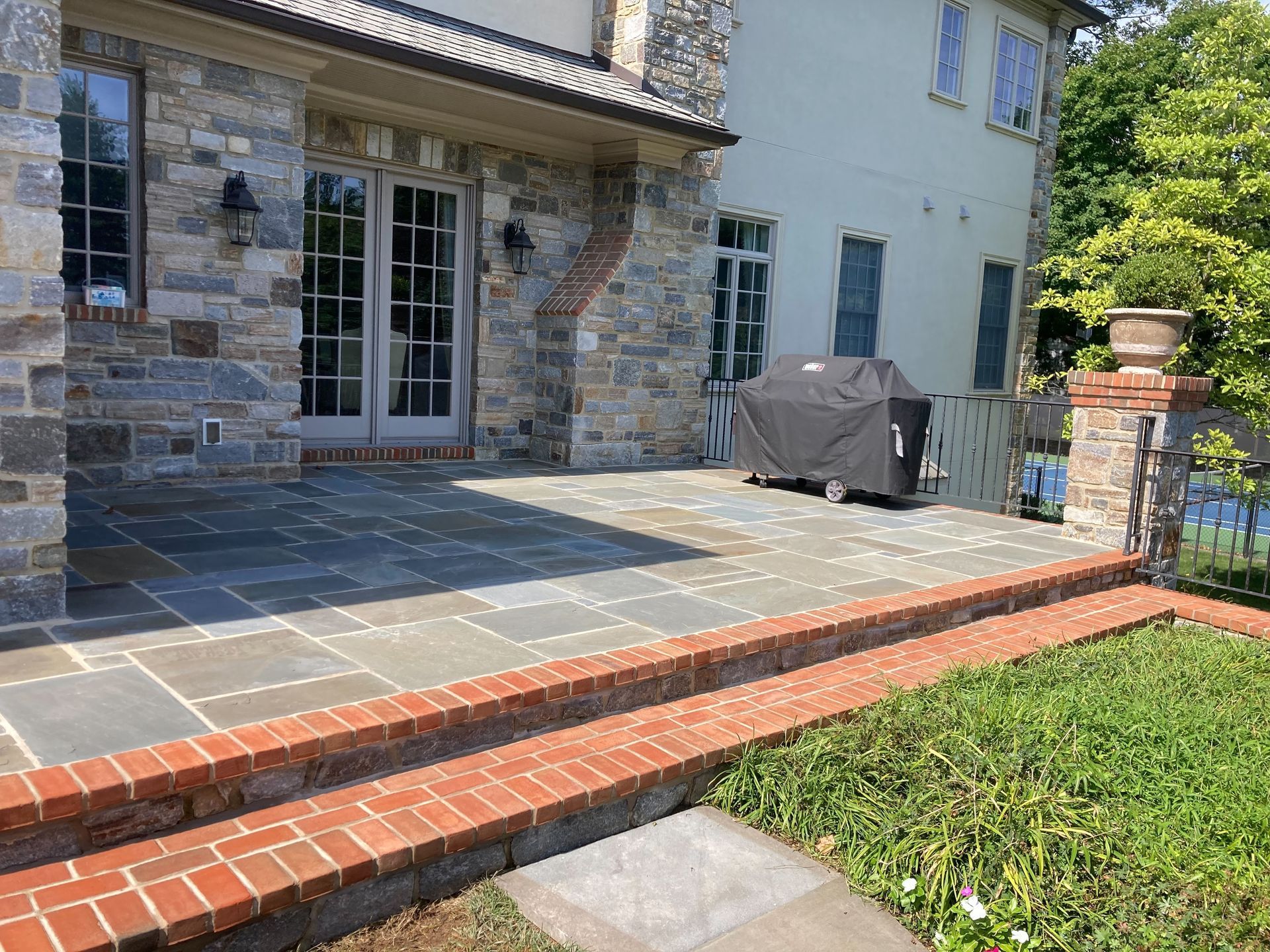 Brick Step repairs with Flagstone Patio Relay