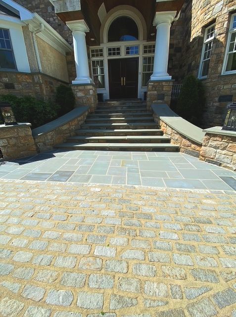 Cobblestone Drive with Bluestone Landing and Step Restoration -  Wayne, PA - Disciple Masonry