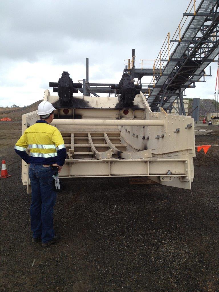 Site Worker Assessing Mining Equipment — Business Support Services Near Bowen, QLD