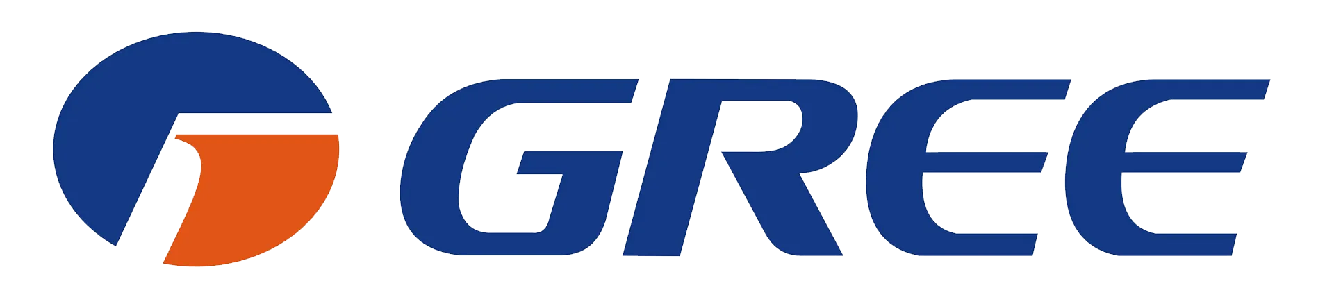 The gree logo is blue and orange on a white background.