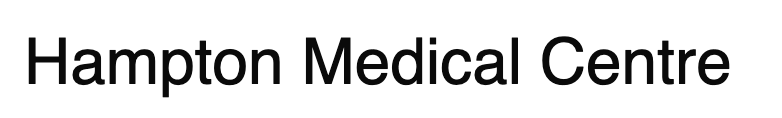 A black and white logo for hampton medical centre