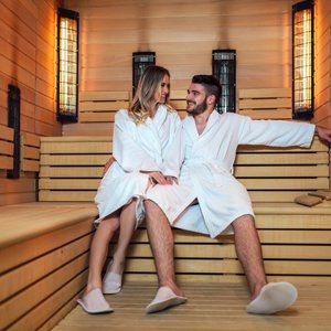 Couple Having Infrared Sauna Therapy
