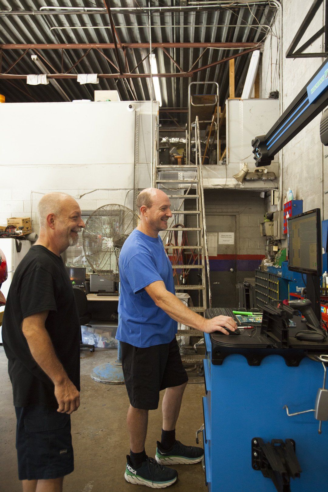 Employees happily working