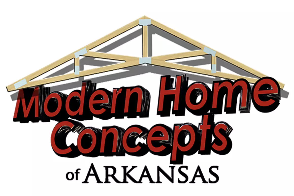 A logo for modern home concepts of arkansas