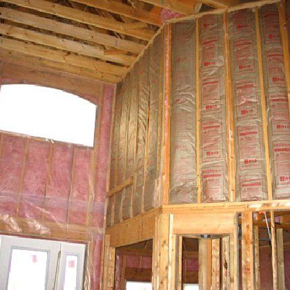 A room with a lot of insulation on the walls
