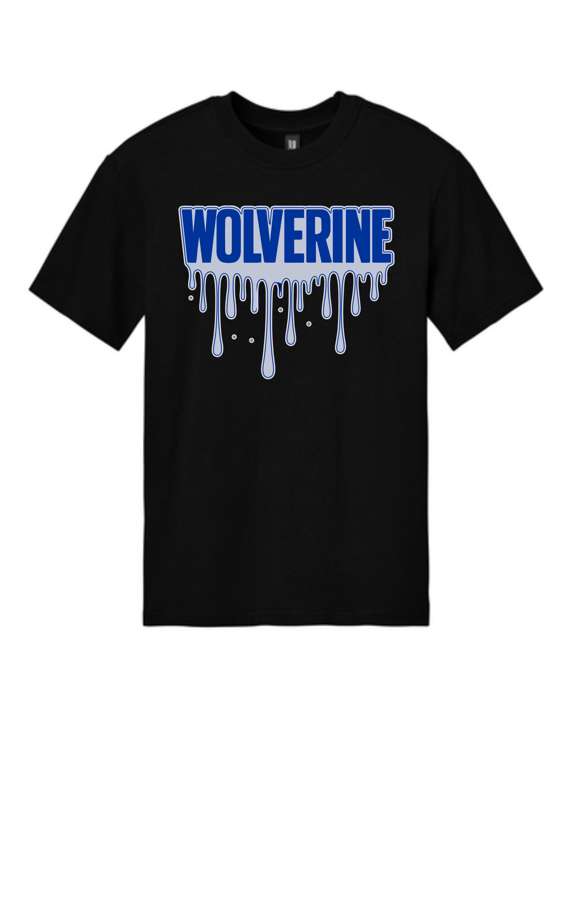 Blue Black drip om white hoodie