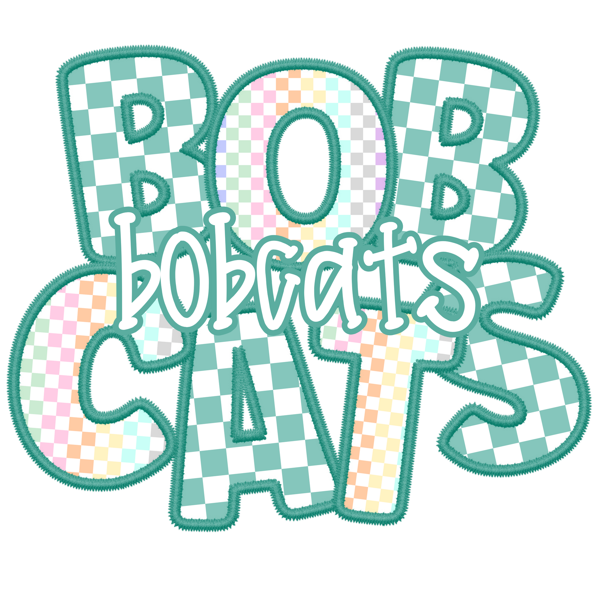 Pastel & Checkered Bobcats Design