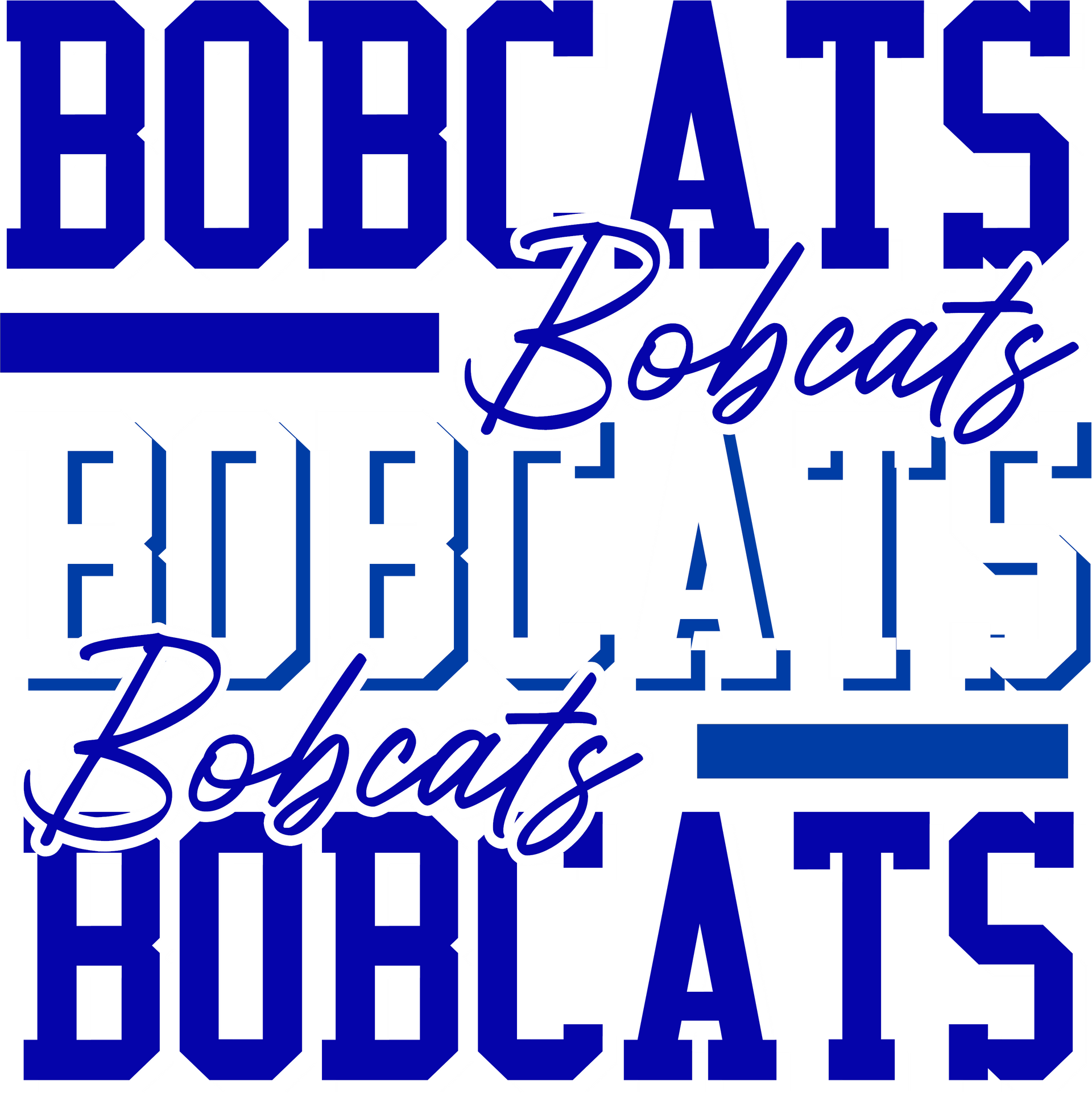 Stacked Blue Bobcats