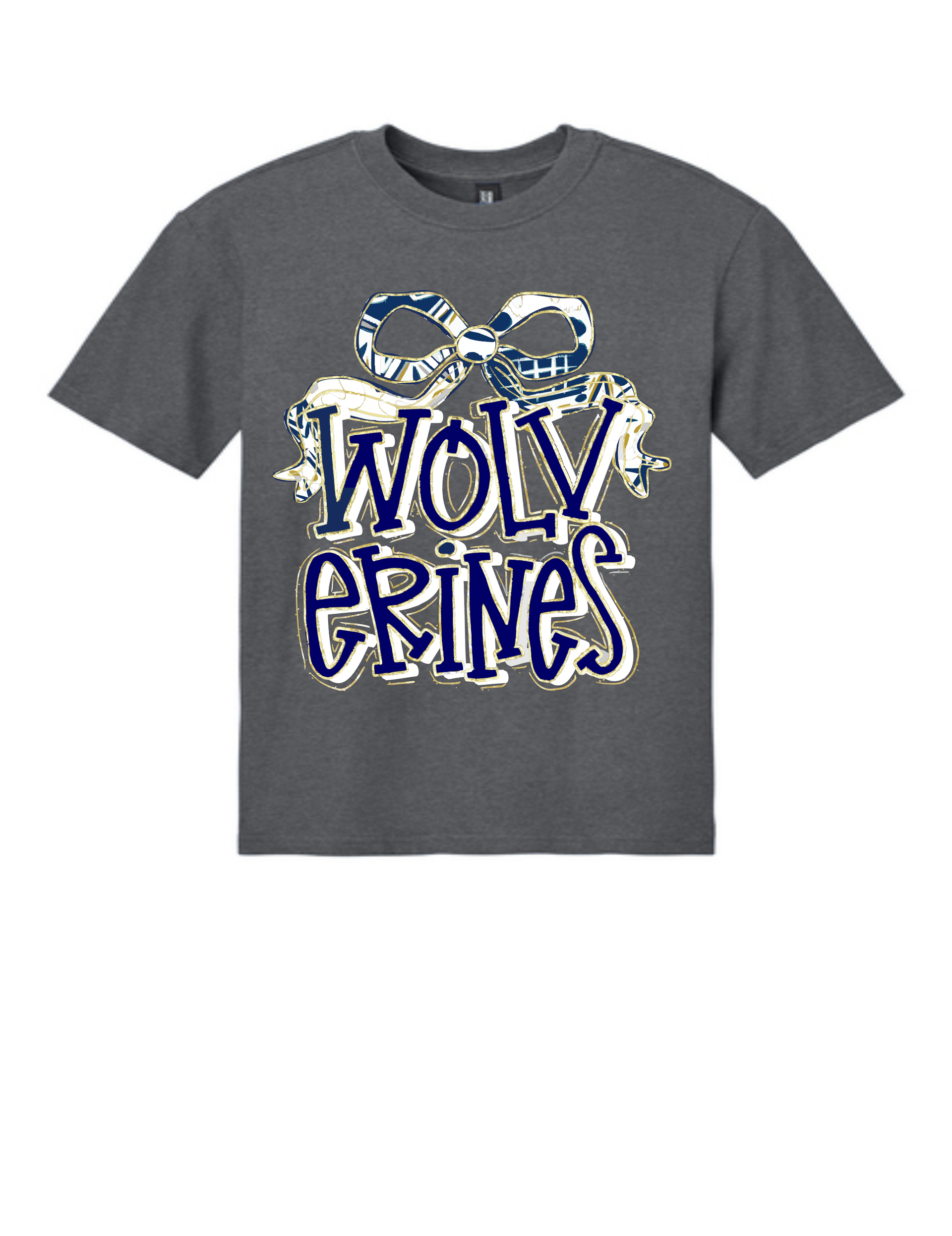 Gray wolverine with a bow