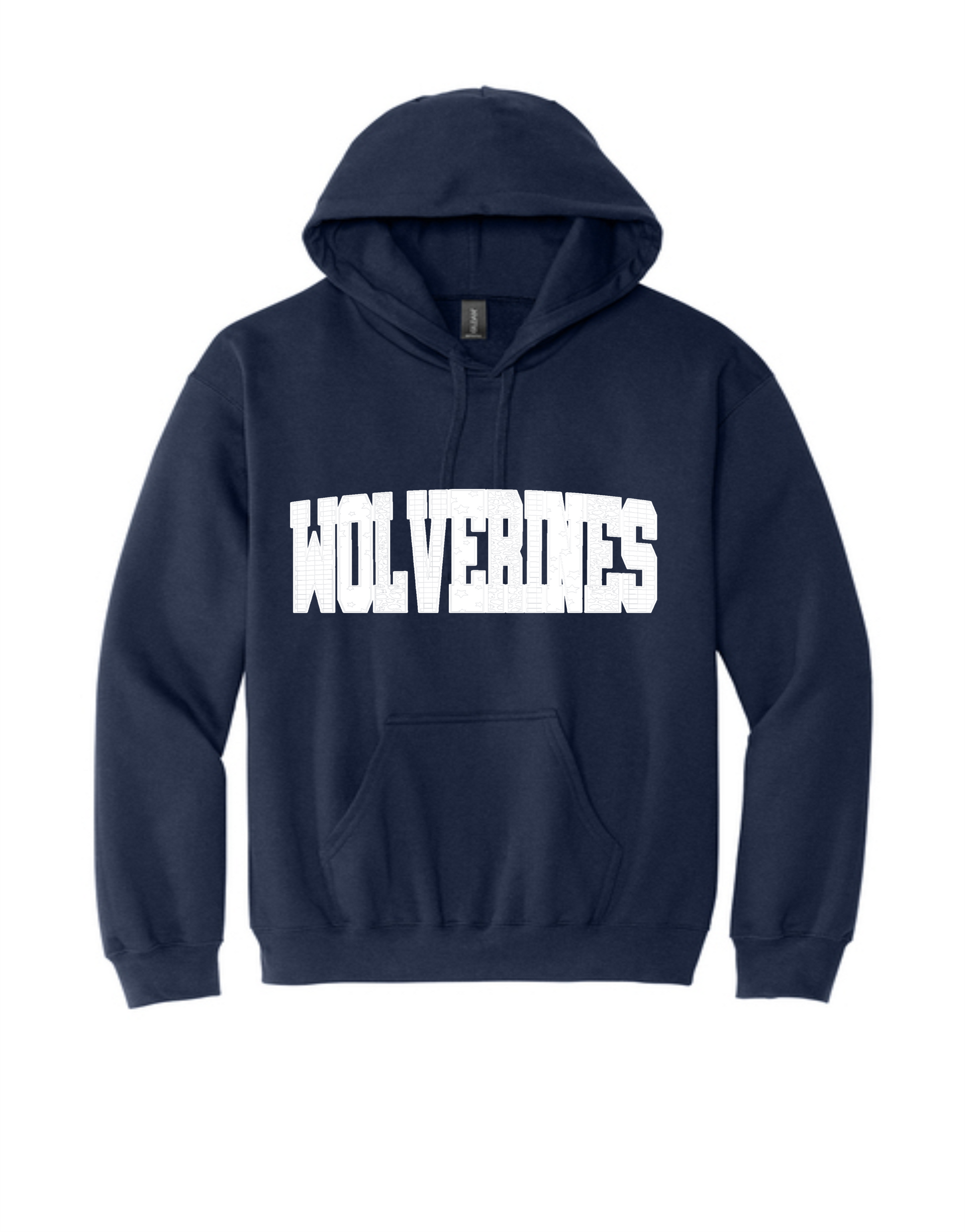 Blue Hoodie with white Wolverines