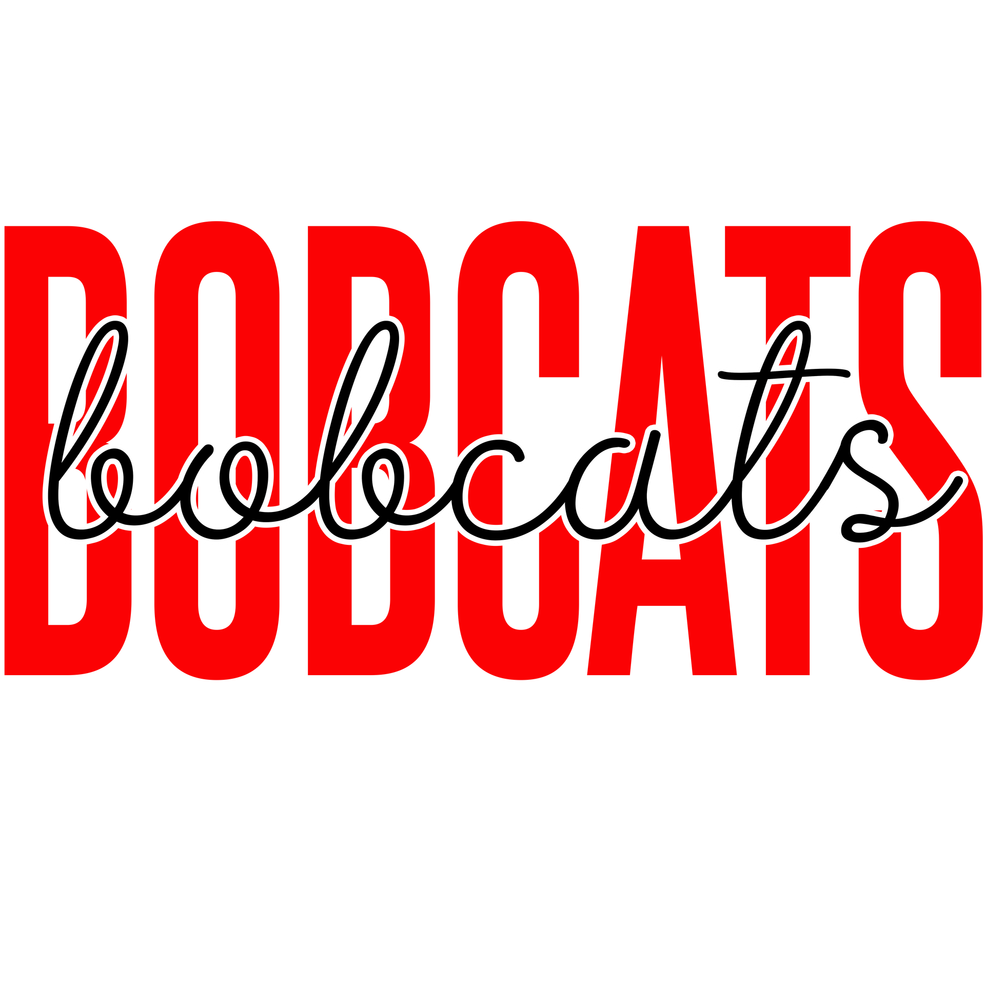 Red & Black Bobcats Design