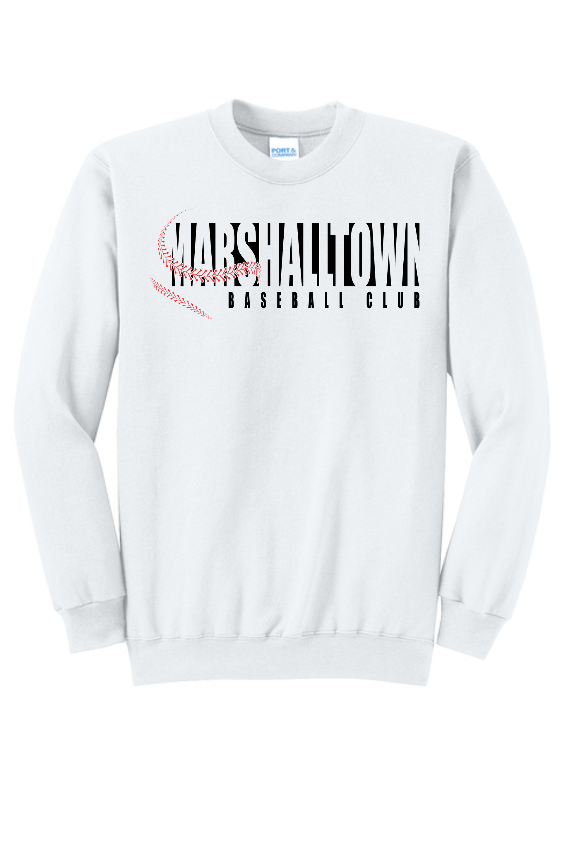 Marshalltown Baseball Shadow Logo White