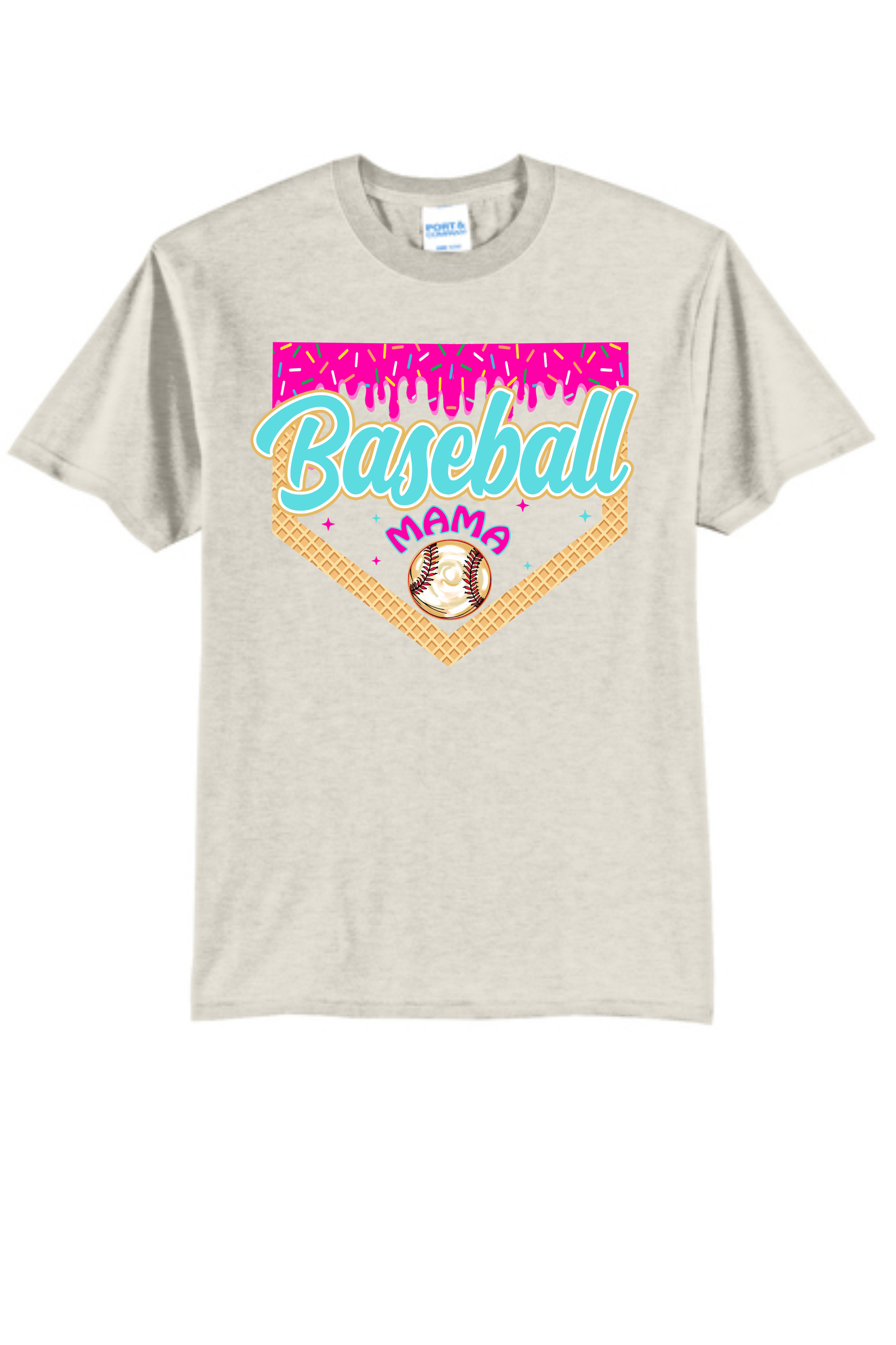Baseball Mama Drip in Cream