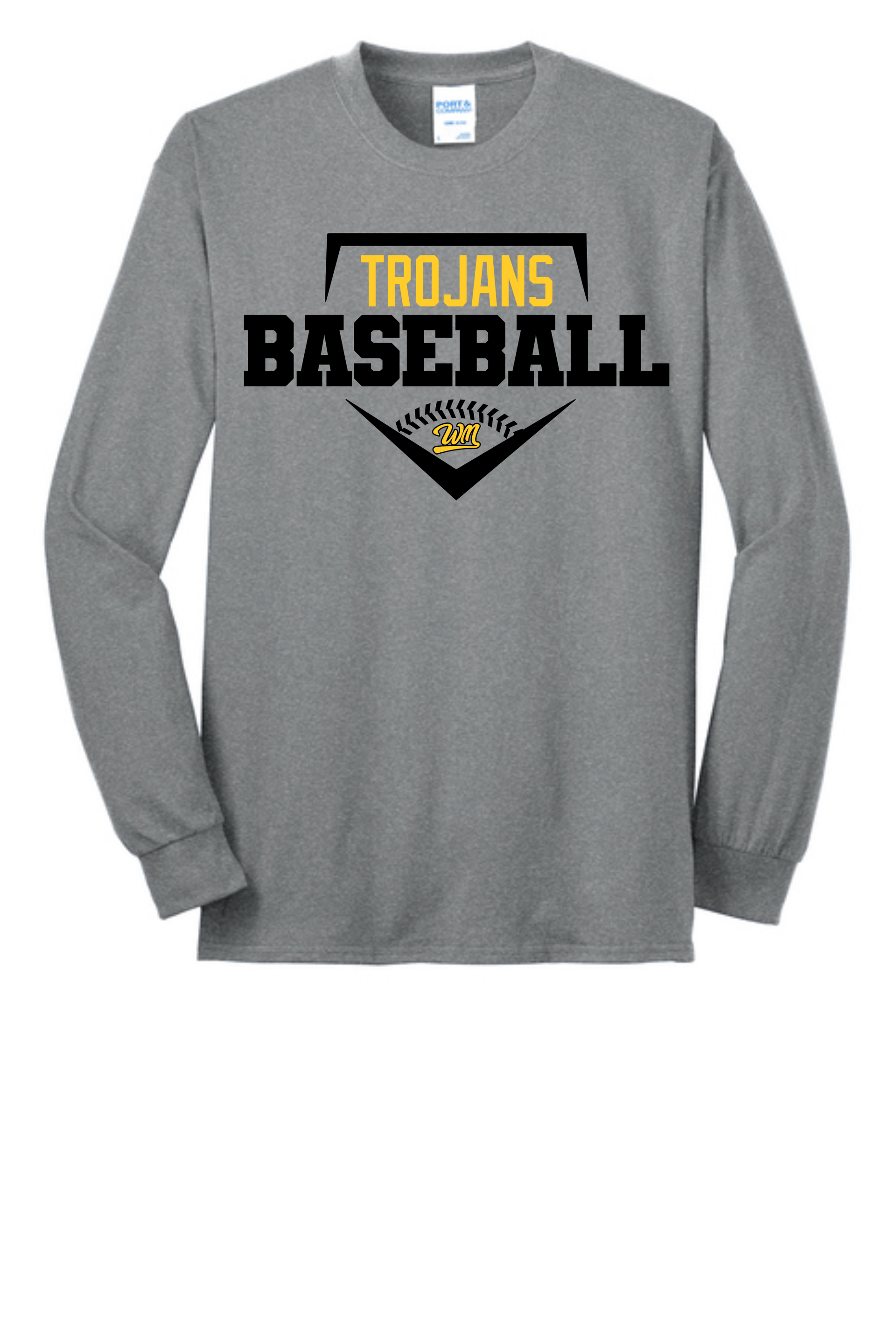 West Marshall Baseball Base Logo Long Sleeve