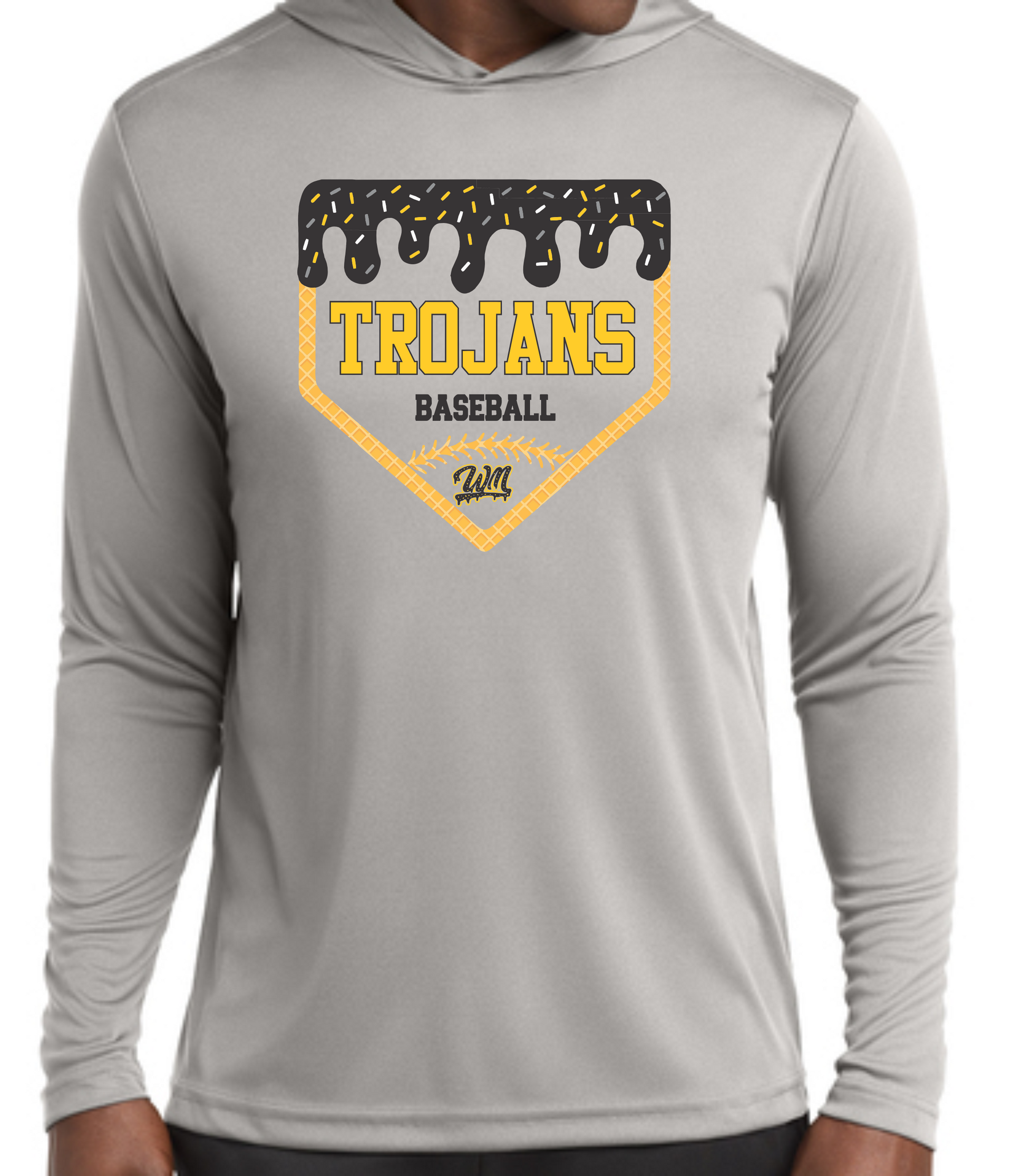 WM Baseball Plate Hooded Long Sleeve