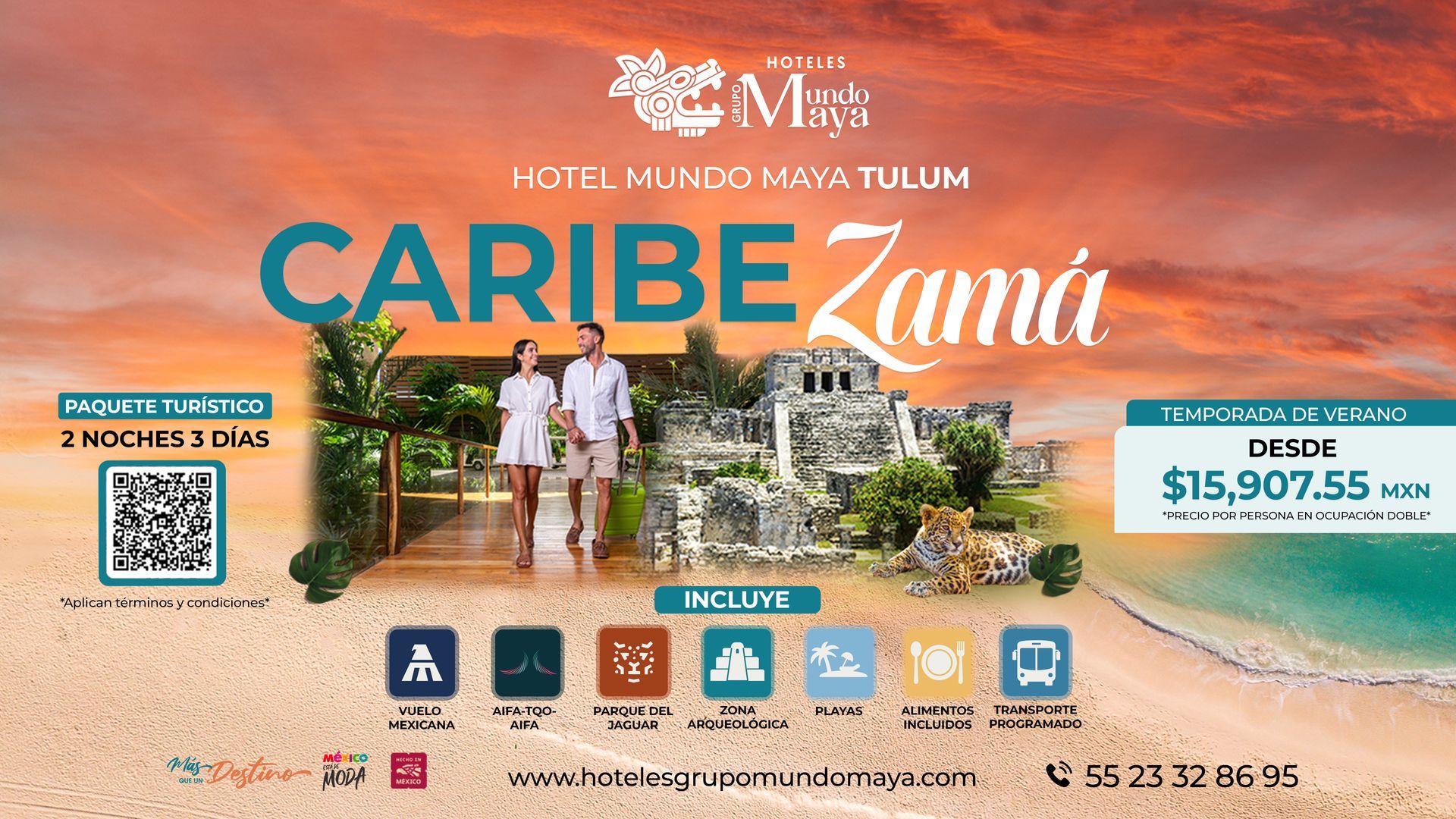 Tipo de habitación: 
•	Habitación Deluxe Doble.
•	Habitación Deluxe King.
Fecha limite de viaje:
30 Noviembre 2025.
Estadía mínima:
4 noches consecutivas.
Términos y condiciones:
•	Haz tu reserva en las fechas (7,8,9, 28 y 29 de julio) (20 y 21 de agosto).
•	Reserva mínima con 15 días de anticipación.
•	Hospedaje gratuito aplicable en la cuarta noche.
•	Promoción exclusiva en reservas en línea (pagina web oficial) o vía Call center.
•	Sujeto a disponibilidad
•	No acumulable con otras promociones, descuentos o beneficios.
•	Promoción no reembolsable, una vez confirmada la reserva.
•	Válido para llegadas únicamente de lunes a jueves.
•	Máximo 2 habitaciones por cupón.
•	Los cambios y cancelaciones estarán sujetas a las políticas de cada hotel participante.
•	No aplica en temporada alta: Días festivos, puentes y vacaciones de invierno.
Canal exclusivo de reserva: 
• Página web: https://www.hotelesgafsacomm.com
• Call center: 55 4440 0662

