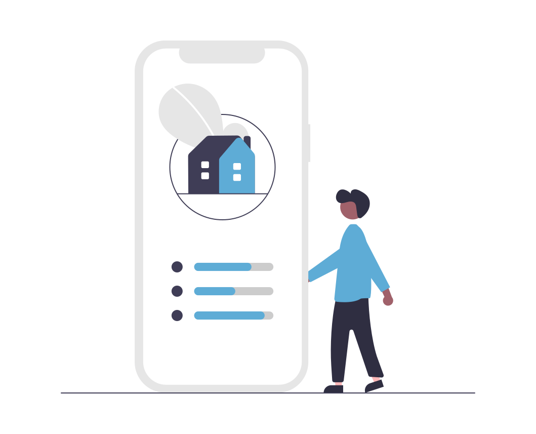 home on mobile device illustration