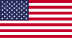 American flag, red and white stripes, blue field with white stars.