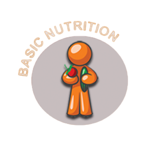 A basic nutrition logo with an orange man holding a pepper