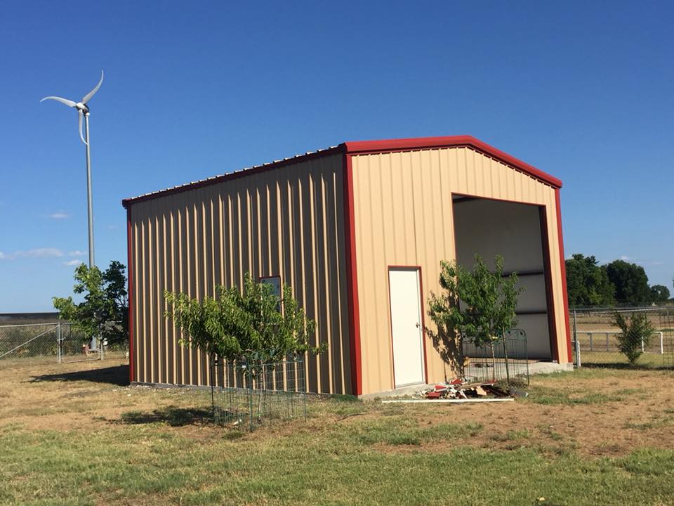Barbs — Red Roofing with Open Gate Garage with Small Tree in Ennis, TX