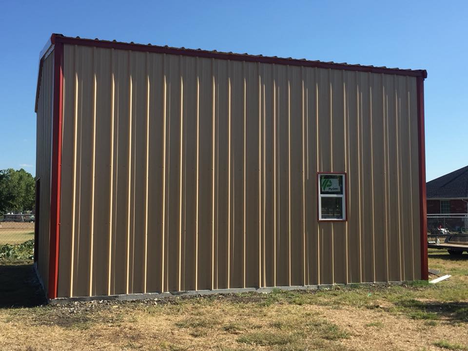 Stalls — Metal Garage with Small Window in the Field in Ennis, TX
