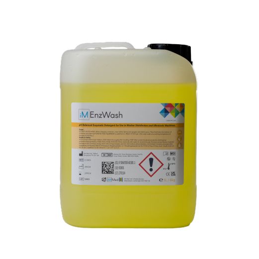 Bottle of iM EnzWash an iM Med sterile services decontamination chemistry