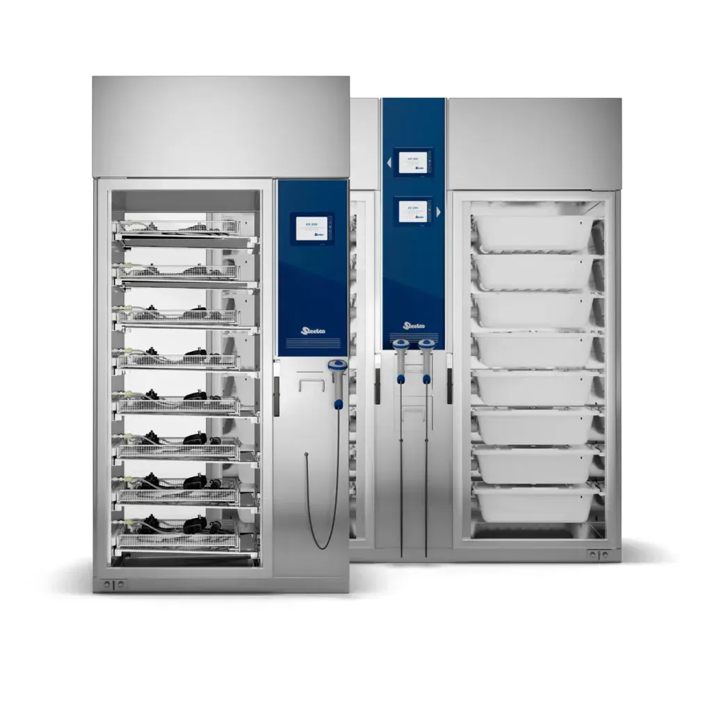 Drying and storage cabinets for flexible endoscopes with traceability - horizontal storage