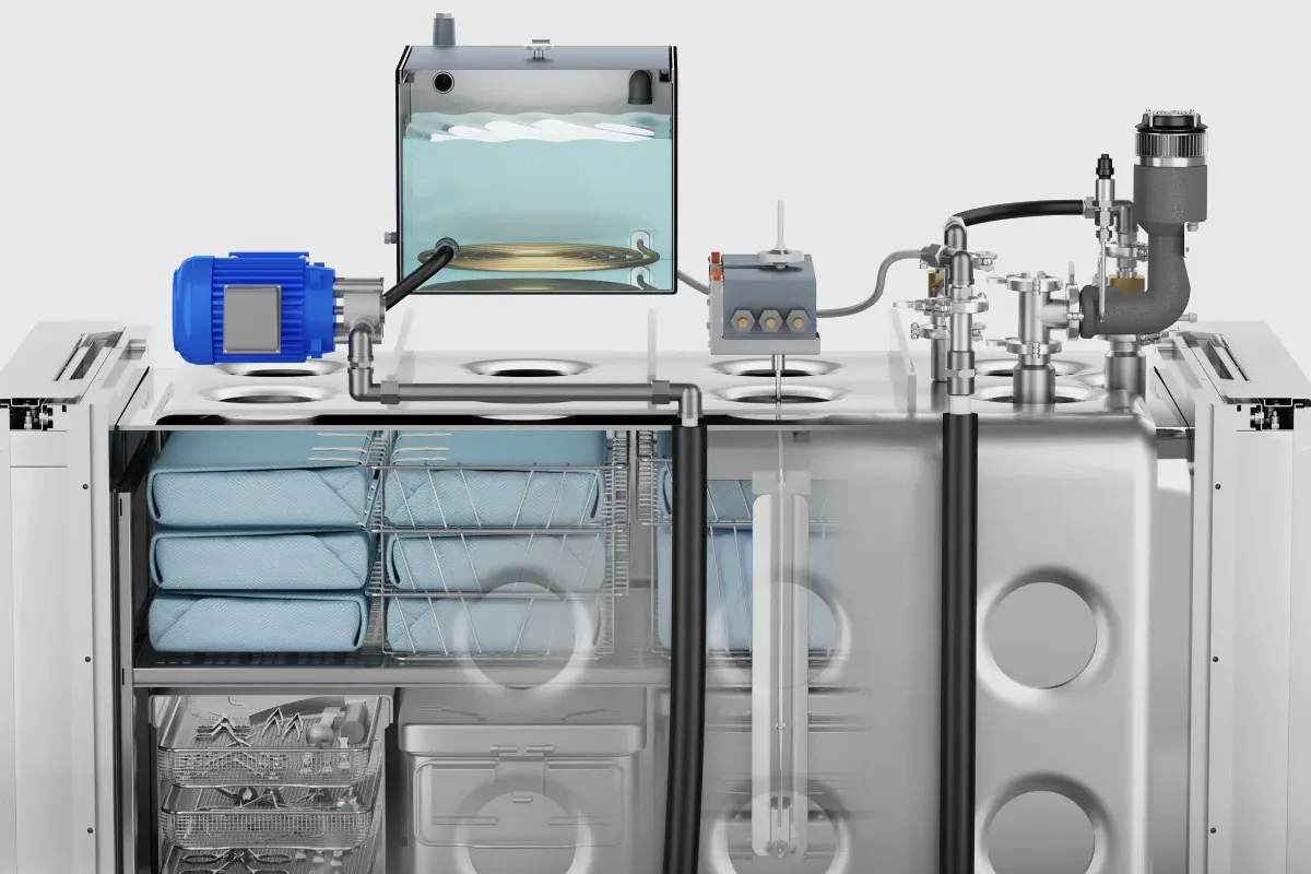 Sterile service steam sterilisation process with a Steelco NCG sensor