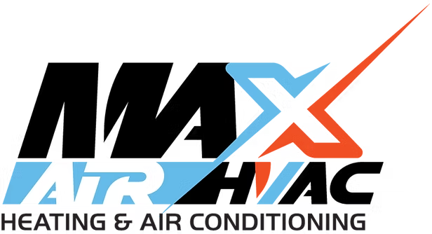 The logo for max air hvac heating and air conditioning