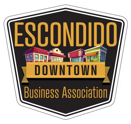 A logo for the escondido downtown business association