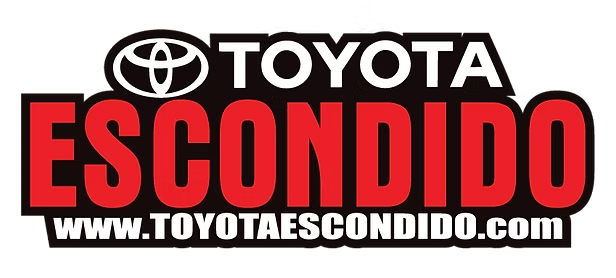The logo for toyota escondido is red and black.