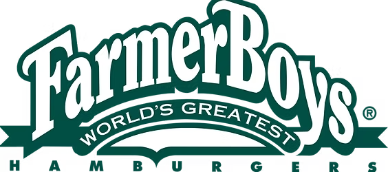 The logo for farmer boys world 's greatest hamburgers