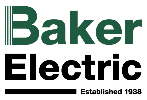 The logo for baker electric was established in 1938