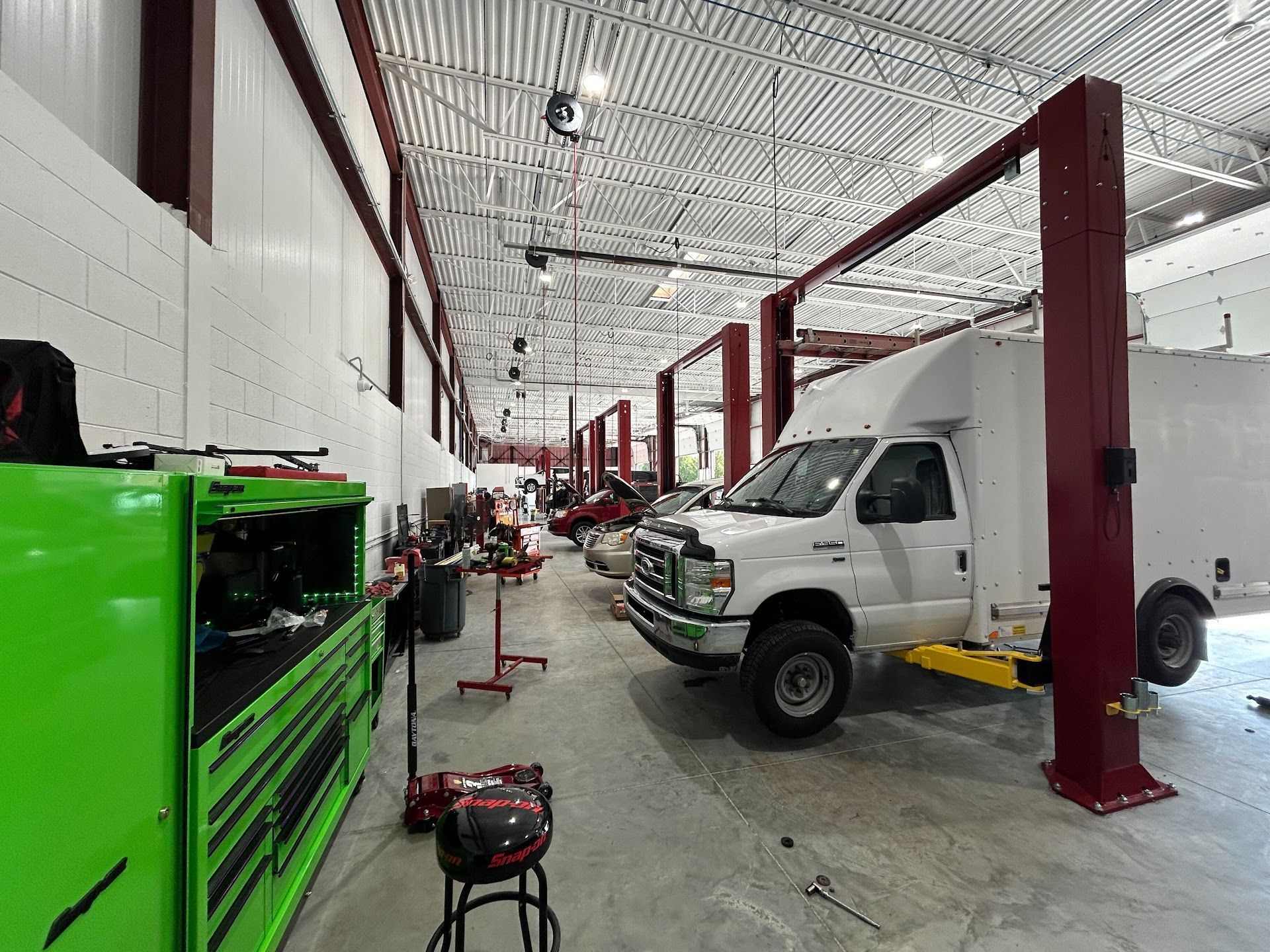 A fleet vehicle being serviced at Auto DR for routine maintenance.