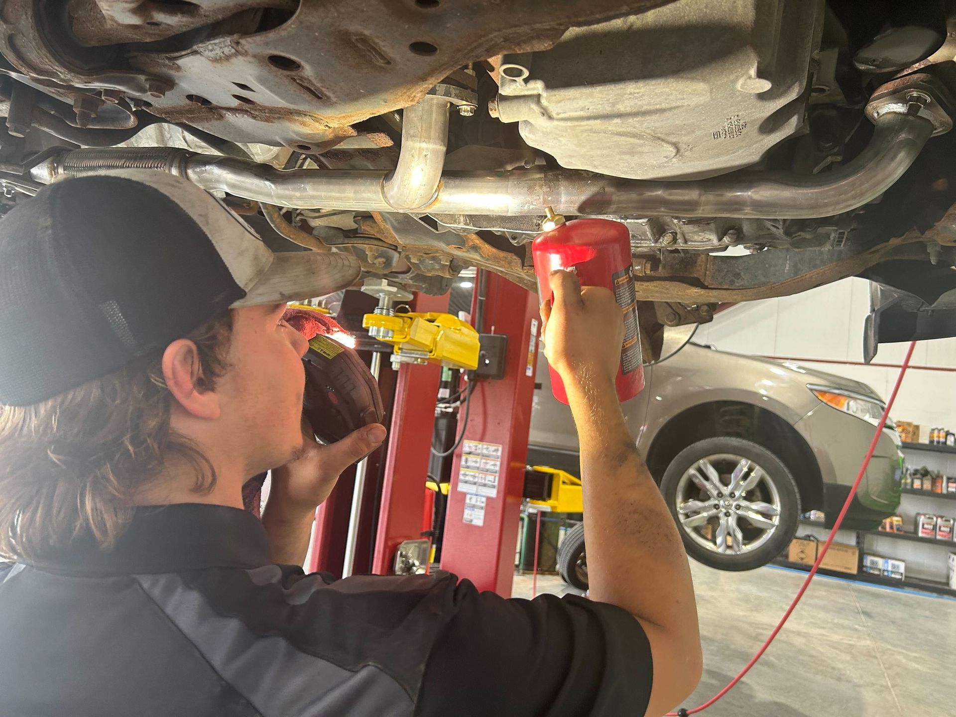 Auto DR's certified mechanic working on a car from a Harrison Township resident. 