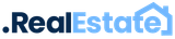 A blue realtor logo on a white background