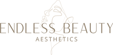 The logo for endless beauty aesthetics is written in cursive on a white background.