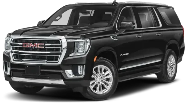 A black gmc yukon is shown on a white background.