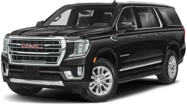 A black gmc yukon is shown on a white background.
