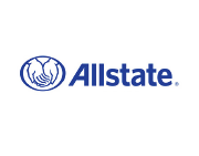 The Allstate logo, featuring a blue circular icon of cupped hands above the brand name 