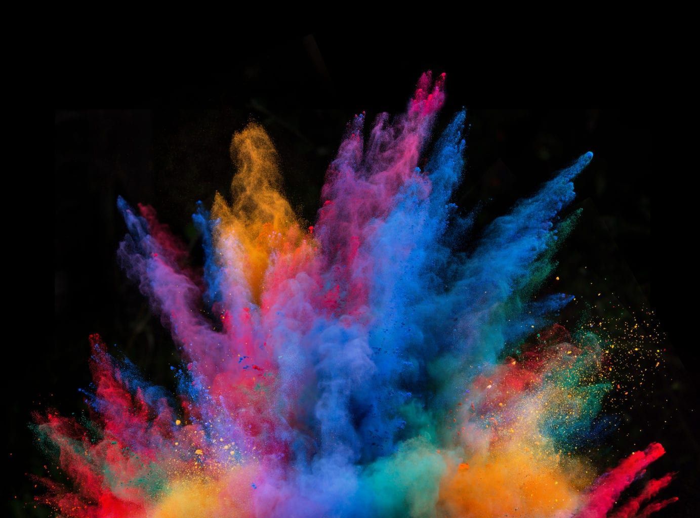 chemistry paint powder in the air