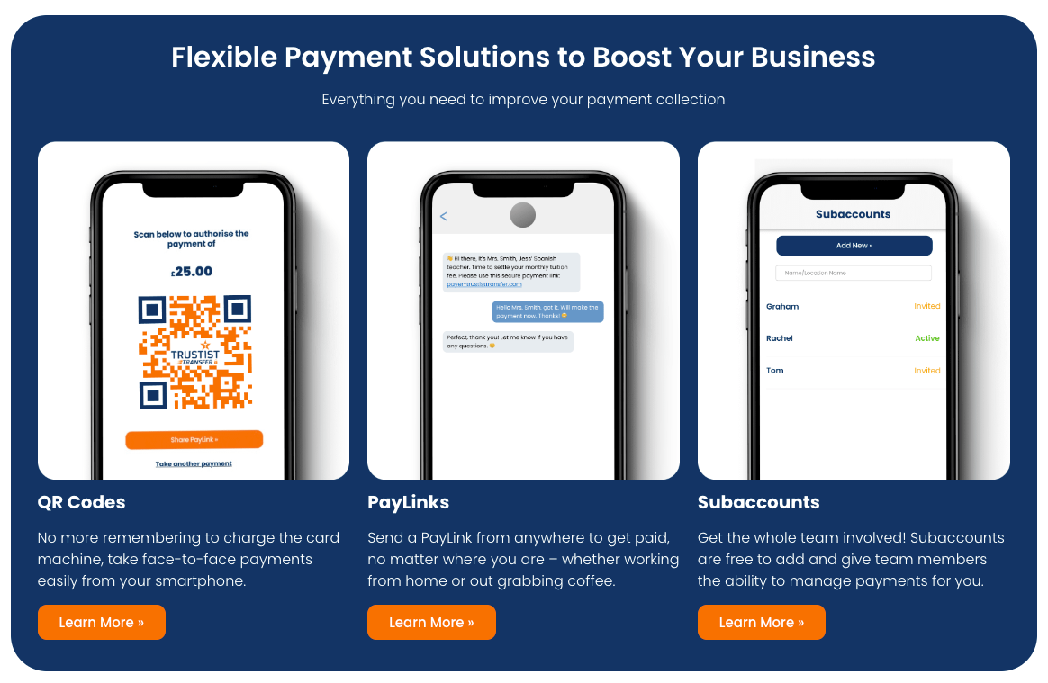 a flyer for flexible payment solutions to boost your business