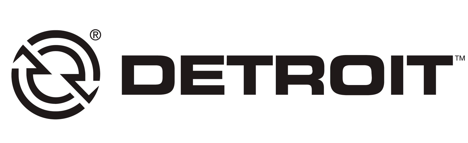 The detroit logo is a black and white logo on a white background.