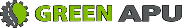 A green and gray logo for green apu
